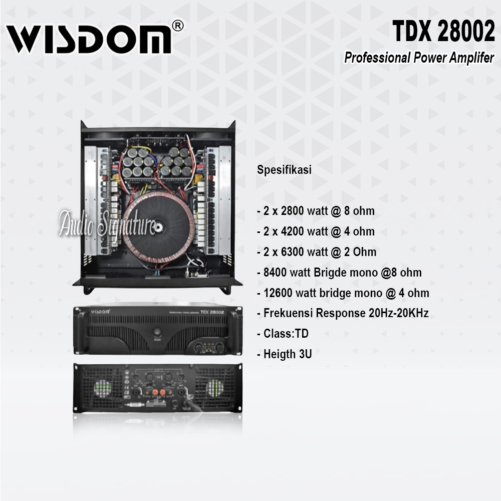 Power Amplifier 2 Channel WISDOM TDX 28002 | TDX28002 Class TD 2 x 2800 Watt Original