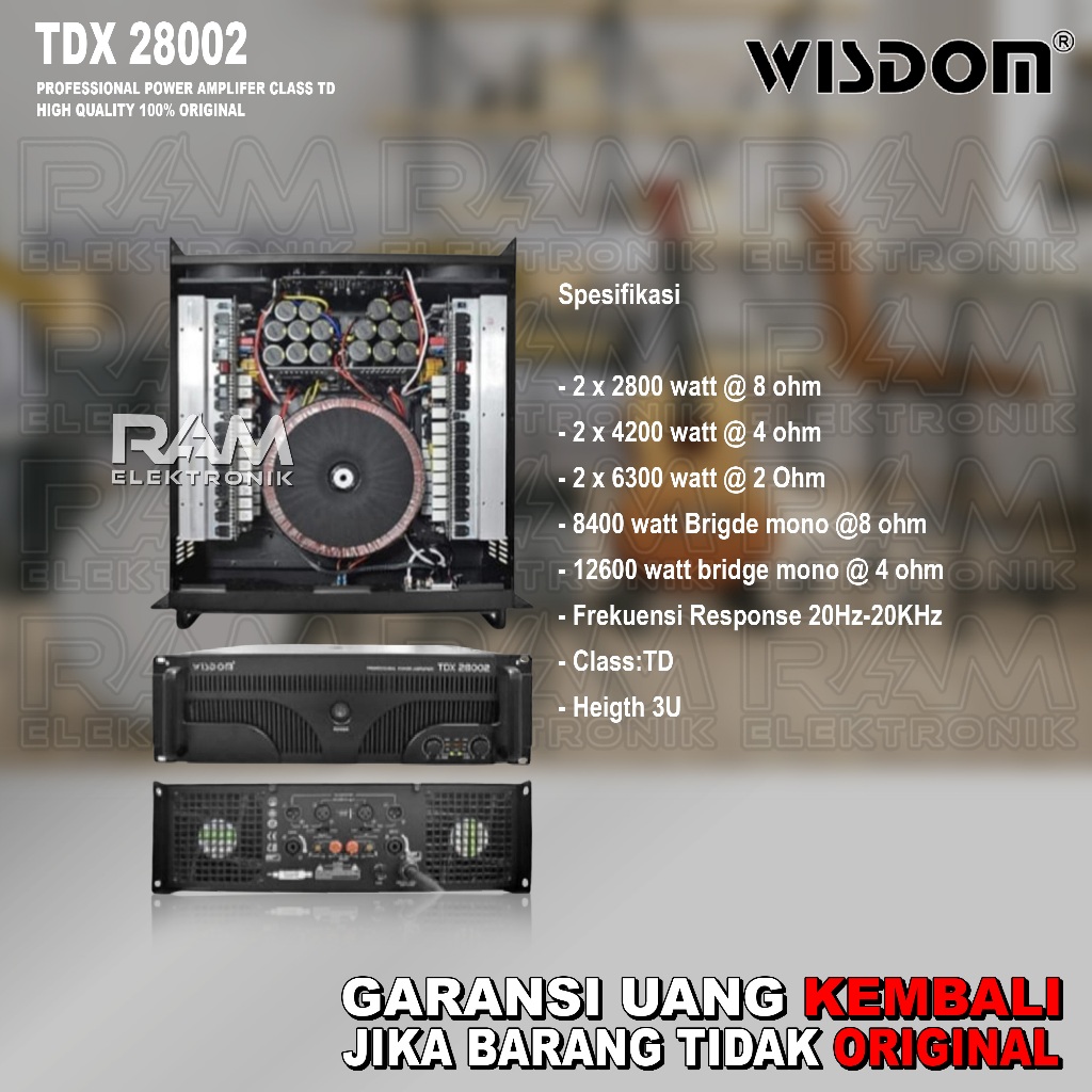 Power Amplifier 2 Channel WISDOM TDX 28002 | TDX28002 Class TD 2 x 2800 Watt Original