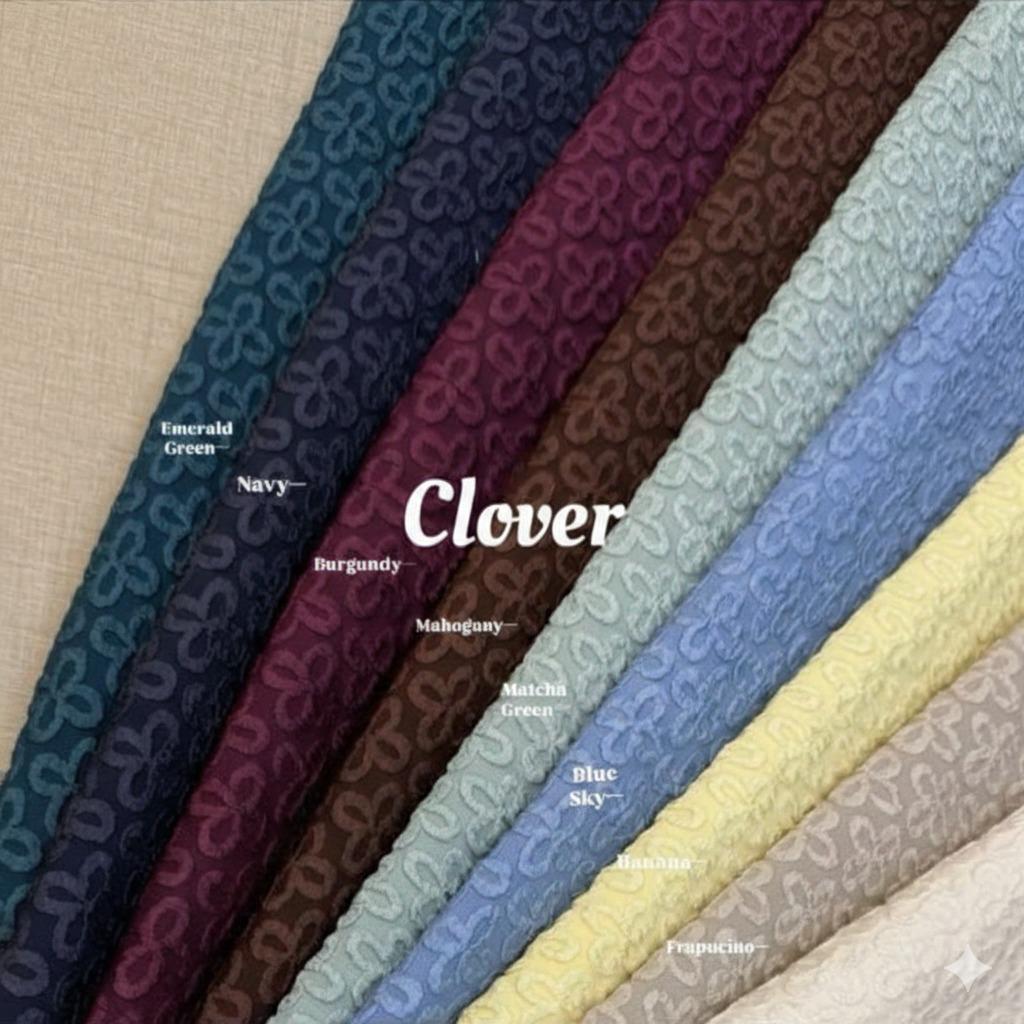 Bahan Kain Clover Jacquard High Quality - Kain Tekstur Premium Untuk Gamis, Dress, & Tunik / Zakia B