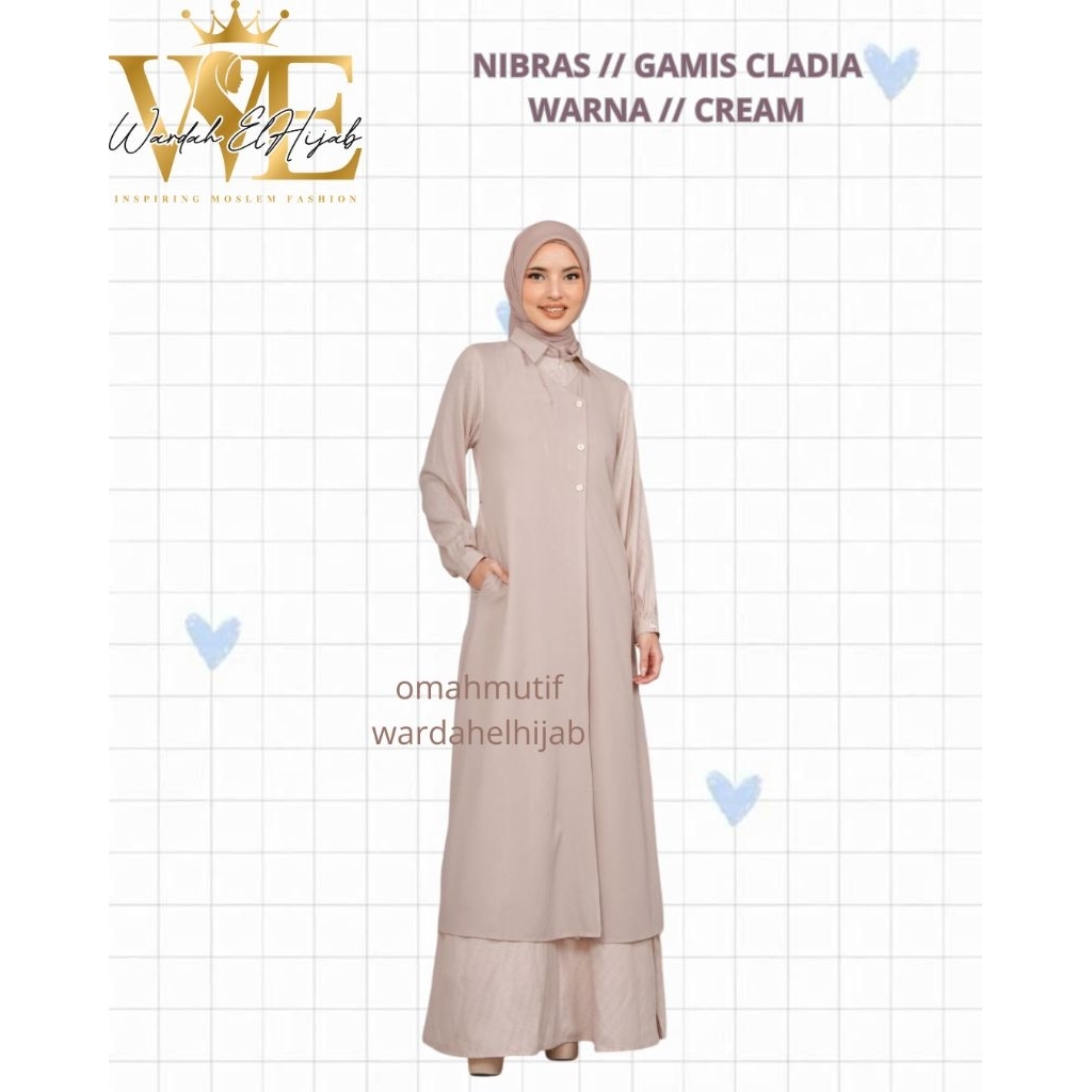 NIBRAS // GAMIS DEWASA CLADIA // WARNA CREAM
