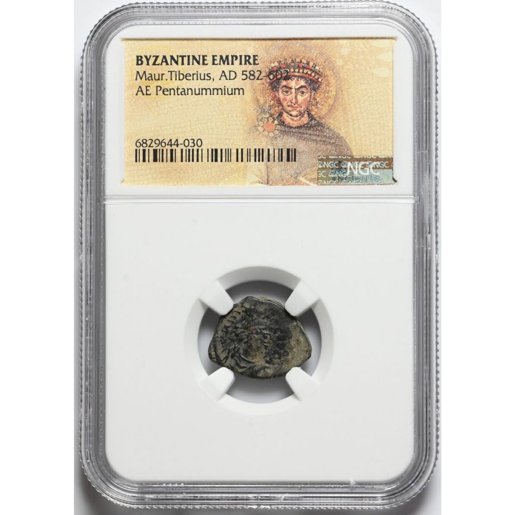 Koin Kuno Kekaisaran Romawi Timur Bizantium Kaisar Maur Tiberius