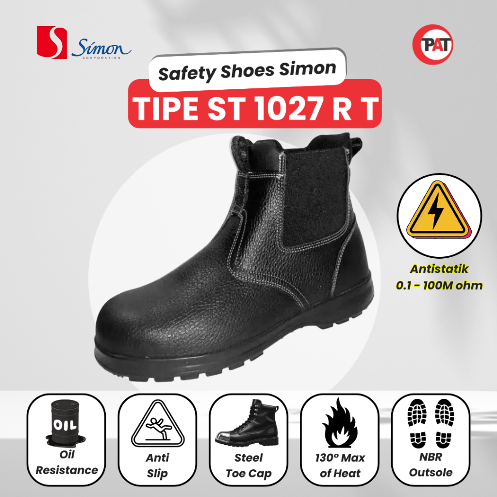Simon ST1027RT Sepatu Safety Simon ST1027 R T Anti Statik Safety Shoes Sepatu Boots Simon Original