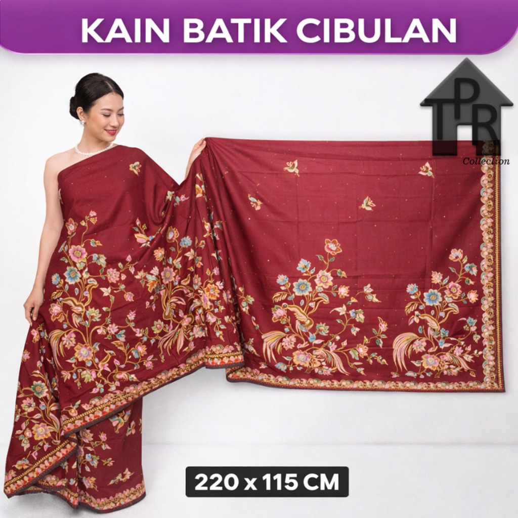 Unggul Jaya Kain Batik Cibulan Warna Solid & Ceria 220x115CM Motif Khas Batik Kuningan Untuk Pakaian