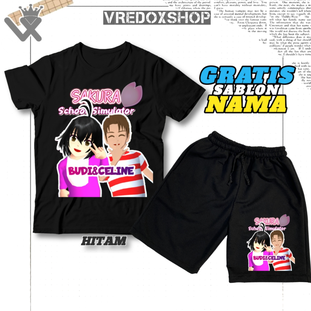 (Free Nama) Setelan Kaos Celana Pendek Anak Gambar YOUTUBER BUDI DAN CELINE / SET BAJU BUDI CELINE Y