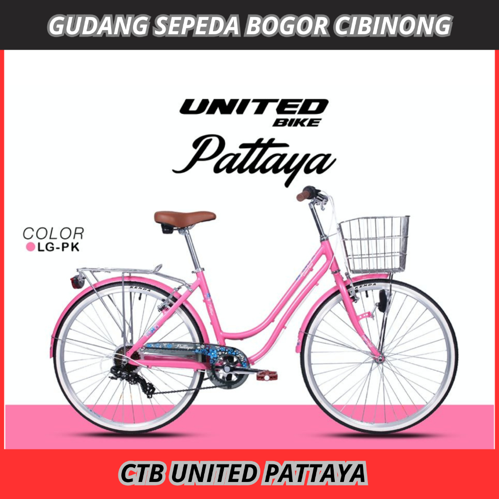 SEPEDA CITY BIKE 26 MINI KERANJANG UNITED PATTAYA ALLOY