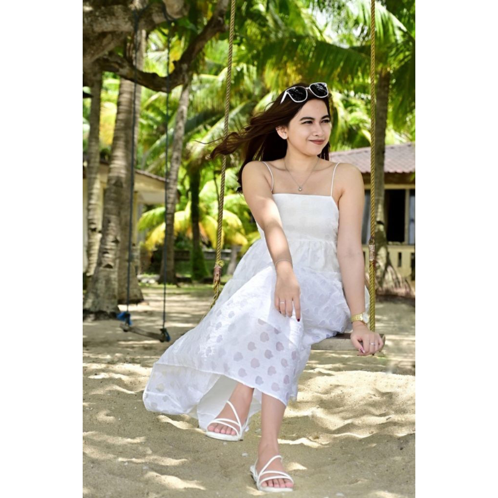 long dress pantai (white)