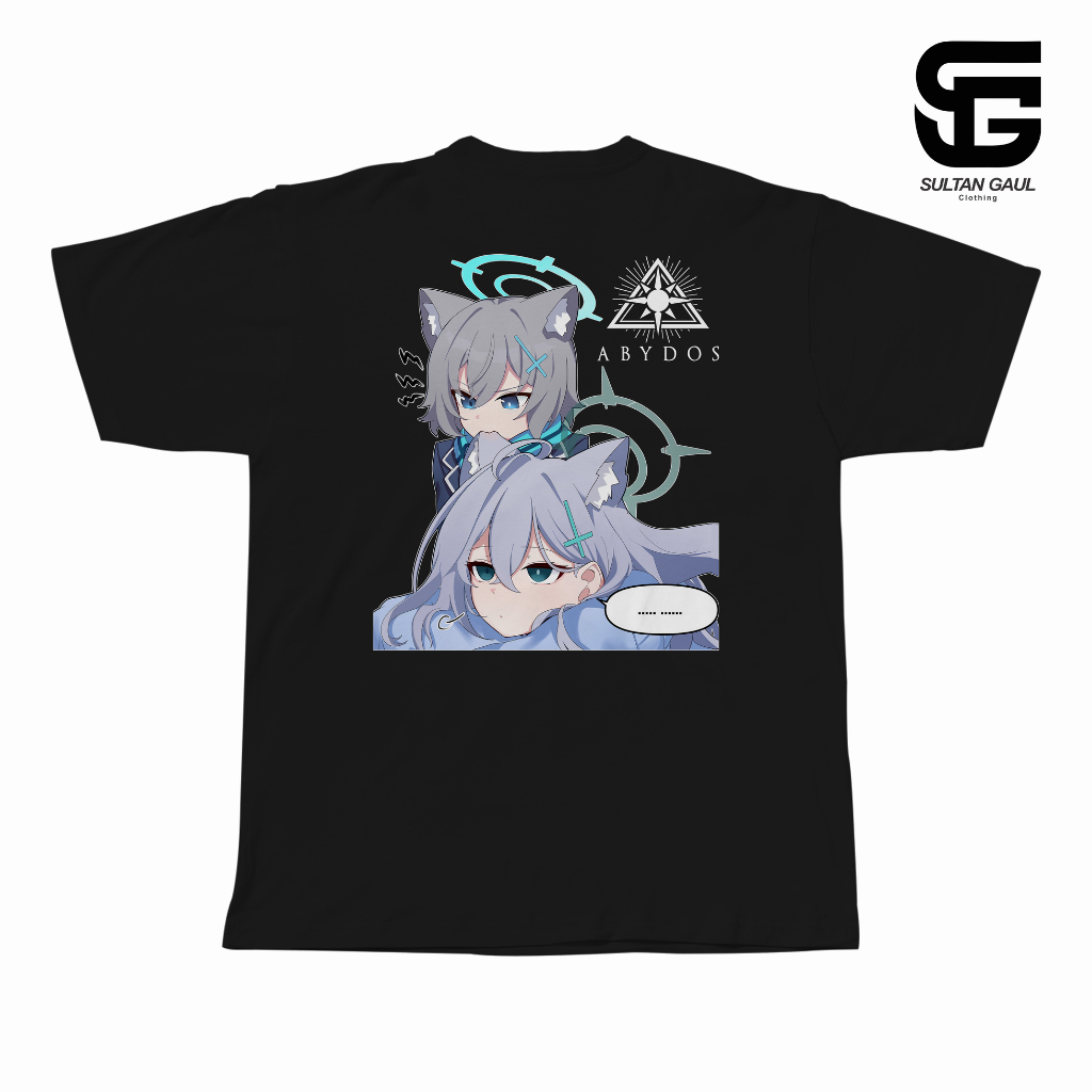 Kaos Anime SUNAOOKAMI SHIROKO X SHIROKO TERROR CHIBI BLUE ARCHIVE Game Jepang Distro Unisex