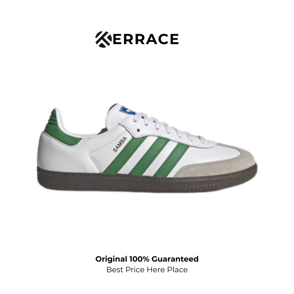 Sepatu Adidas Samba OG White Green ORIGINAL