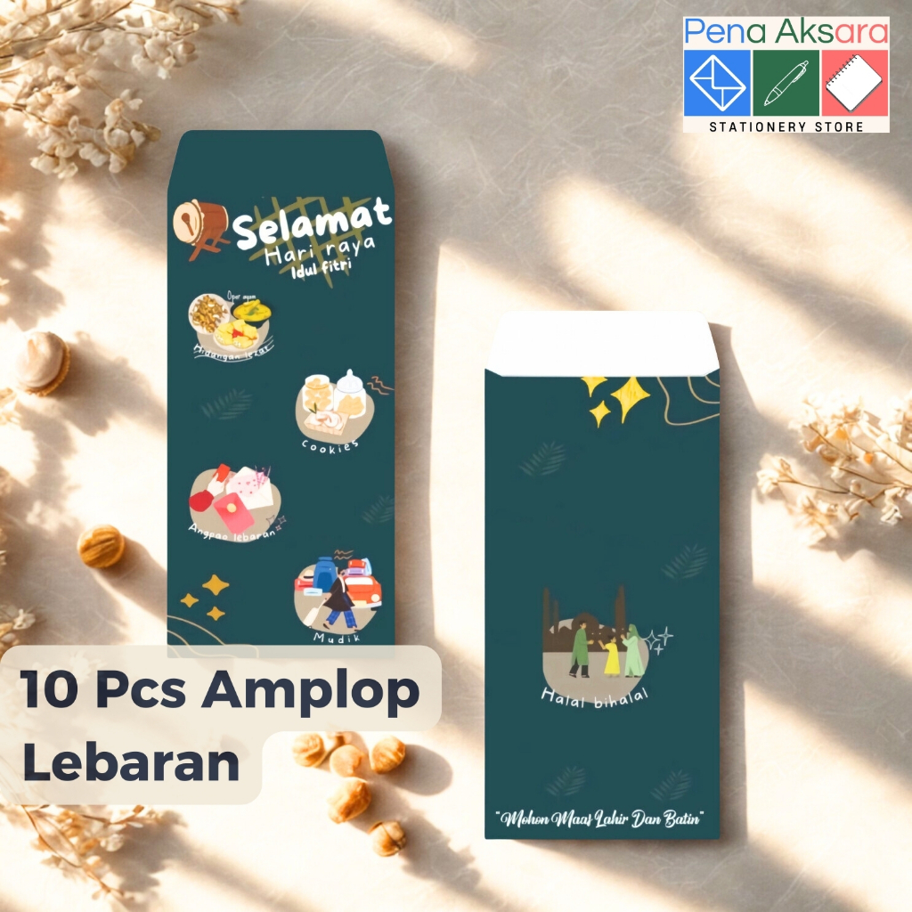 Isi 10 Amplop Panjang / Angpau Warna Amplop Uang / Amplop Lebaran / Amplop Imlek / Angpau Lebaran / 