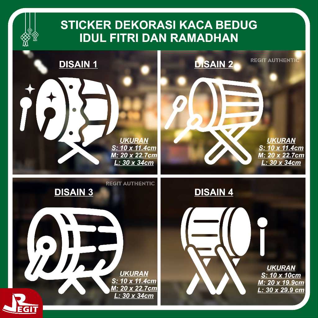 CUTTING STICKER KACA RAMADHAN / STIKER KACA RAMADHAN / STIKER BEDUG IDUL FITRI / EID MUBARAK / DEKOR