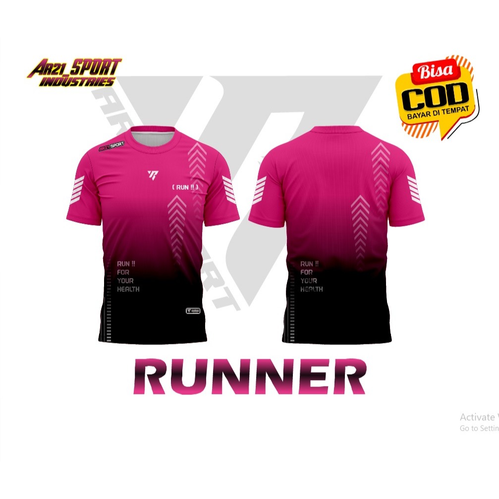 AR21SPORT Jersey Running Baju Olahraga Pria Wanita Senam Gym Fitnes Zumba Aerobik Lari / Full Printi