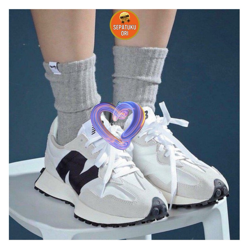 SNEAKERS WANITA WS327 BLACK WHITE ORI