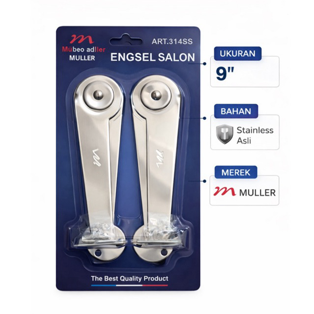 MULLER Engsel Salon Stainless Steel Muller sikutan Jendela 9 inch