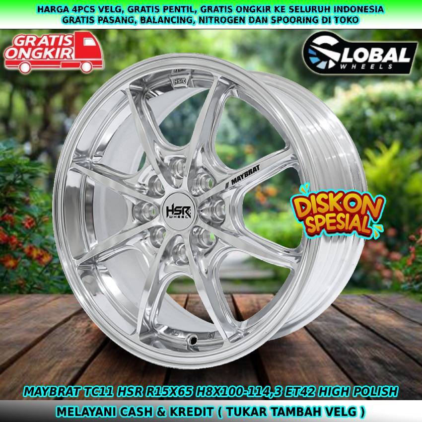 Velg racing ring15 untuk mobil Livina| Evalia| Panther| Atoz| Xenia| dll velg hsr maybrat R15