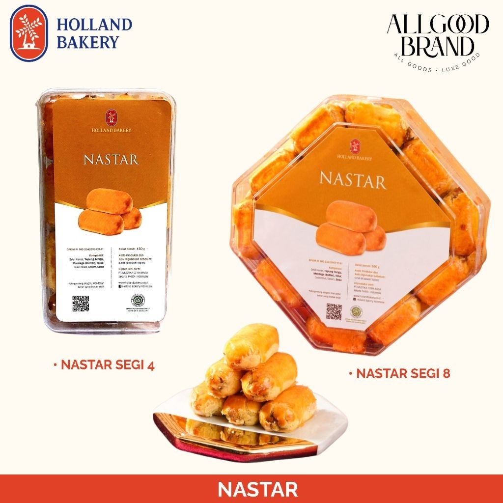 HOLLAND BAKERY Kue Nastar Segi 4, Segi 8 / Kue Kering Hampers Lebaran Natal Kado