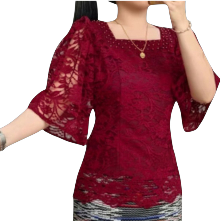 ATASAN KEBAYA PESTA PAYET MUTIARA/BLUS SEMI BROKAT PREMIUM PAKAIAN WANITA DEWASA ATASAN TRADISIONAL