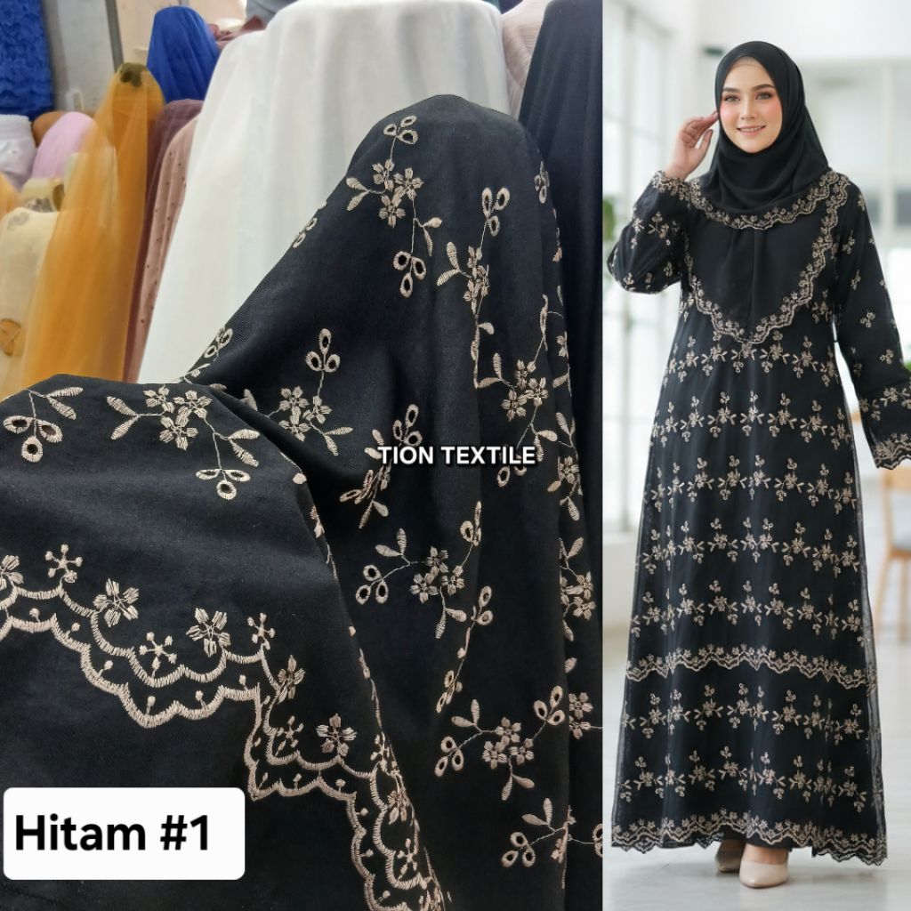 Kain bahan katun bordir bolong korea / Kain katun bordir bolong premium import