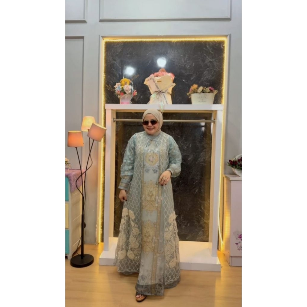 GAMIS ORGANZA MIX OUTER BRUKAT IMPORT PREMIUM