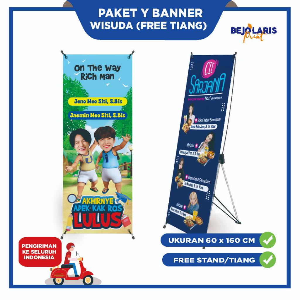 Paket Y Banner Stand Y Banner Custom Y Banner Wisuda Y Banner Sempro Y Banner Sidang