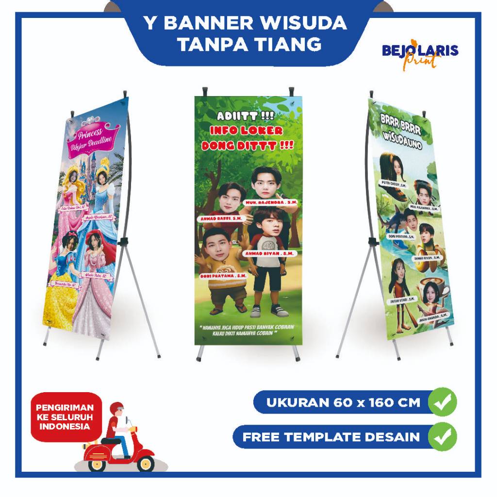 Y Banner Stand Y Banner Custom Y Banner Wisuda Y Banner Sempro Y Banner Sidang [TANPA TIANG]