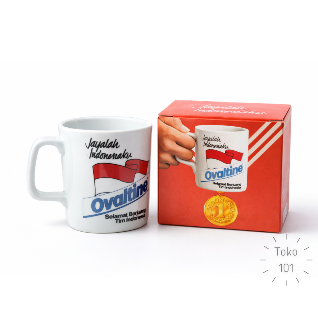 Gelas Mug Keramik Koleksi MILO / Ovaltine Original – Edisi Promo Jadul 90an