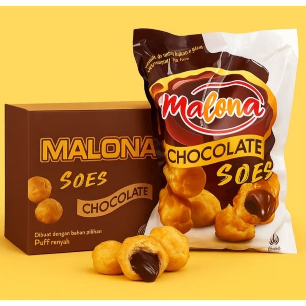 malona soes coklat  kemasan 500 gr