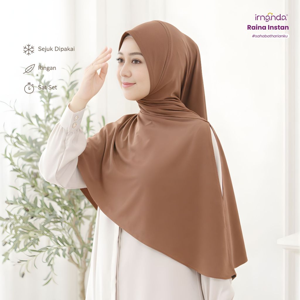 Irnanda Hijab - Raina Bergo Instant Segitiga Anti tembem Jersey Diamond Premium