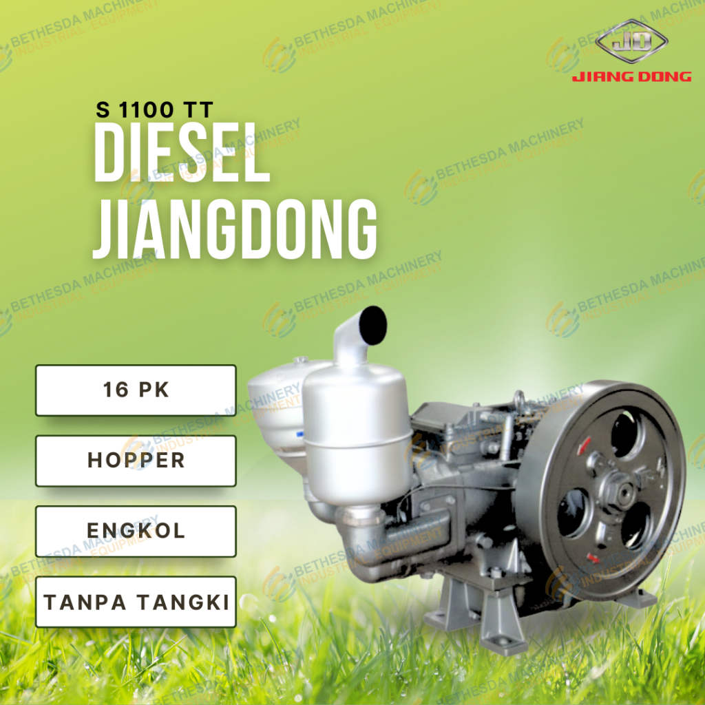 JiangDong 16PK S1100 TT / Diesel 16 hp Tanpa Tangki Hopper Single Bearing