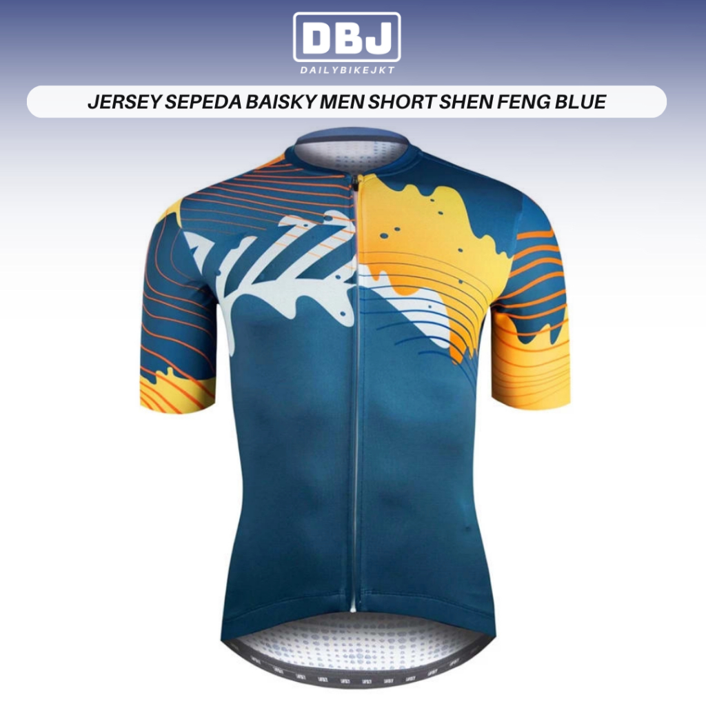 JERSEY BAISKY MEN SHORT SHEN FENG BLUE - Jersey Roadbike