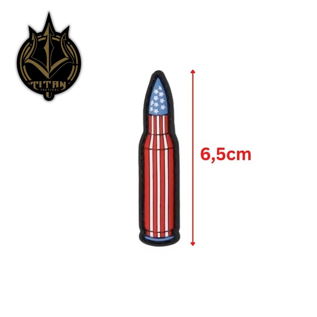 WATERFALL TACTICAL RUBBER PATCH US FLAG BULLET