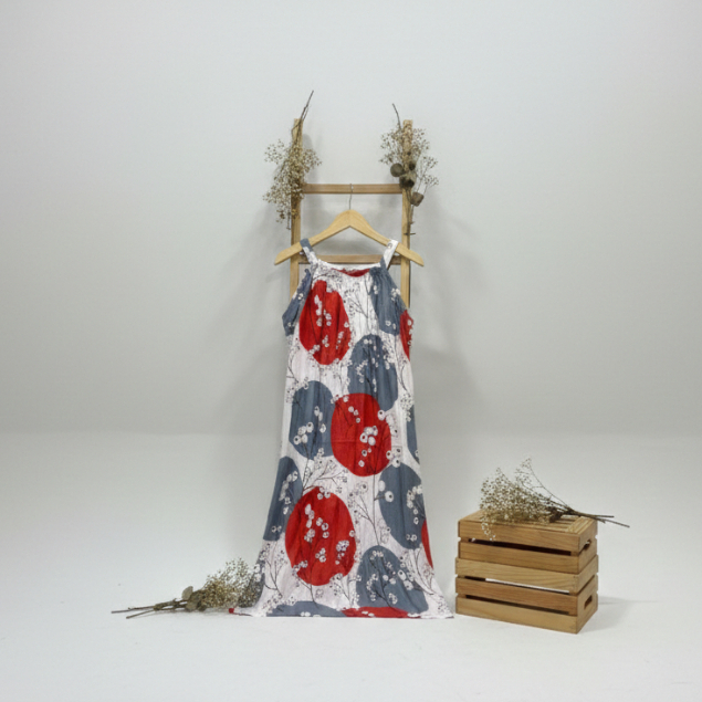 Daster Yukensi Jumbo Motif RONA LD 120 Daster Tanpa Lengan Tali Full Karet