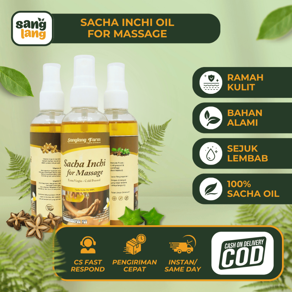 Sacha Inchi Message Oil Extra Vitamin A dan E/Sacha Inchi Oil Moisturizing For Message/Minyak Sacha 