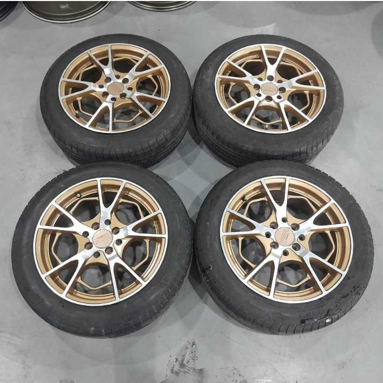 HSR WHEEL Velg Racing Second Eximius 16 Inch Alloy 4x100 7 Rata Bronze Polish + phi 195 55 r16