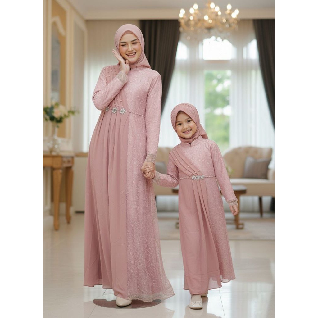 Almyra Dress Dress couple ibu Anak Dress brukat Dress mewah Dress pesta Dress couple brukat Dress co