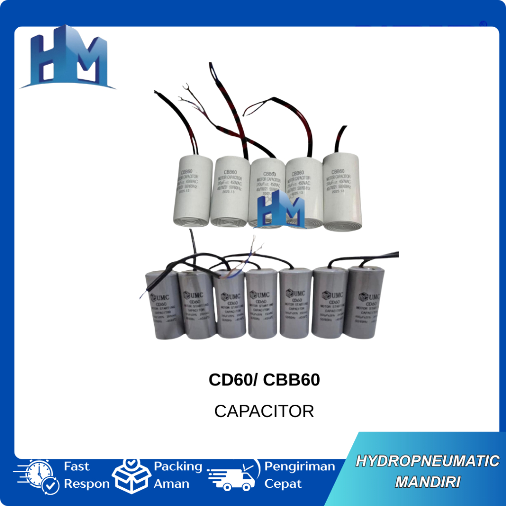 Kapasitor Dinamo, Motor, Kompresor CD60 Dan CBB60 - CD60 100UF