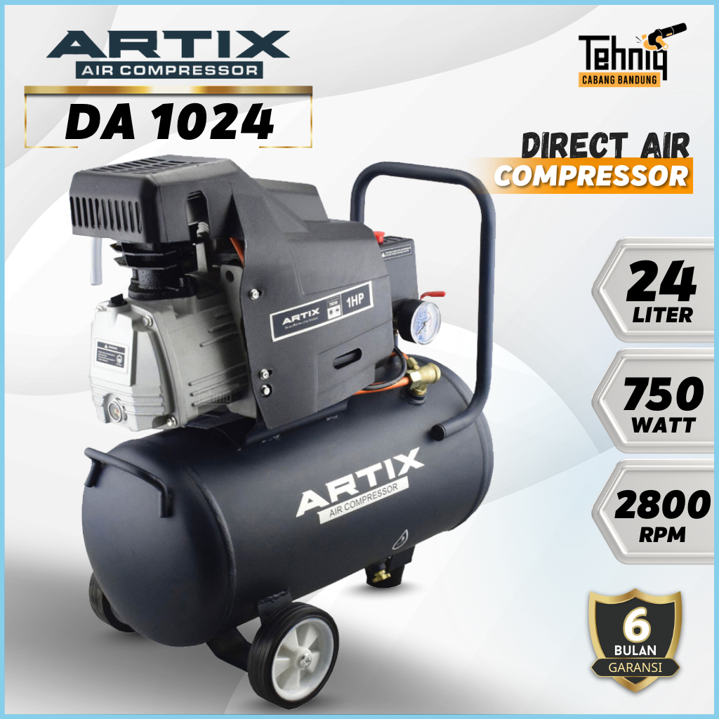 KOMPRESOR ANGIN LISTRIK ARTIX DA 10-24 DIRECT COMPRESSOR 1 HP 24 LITER KOMPRESOR OLI ARTIX DA1024