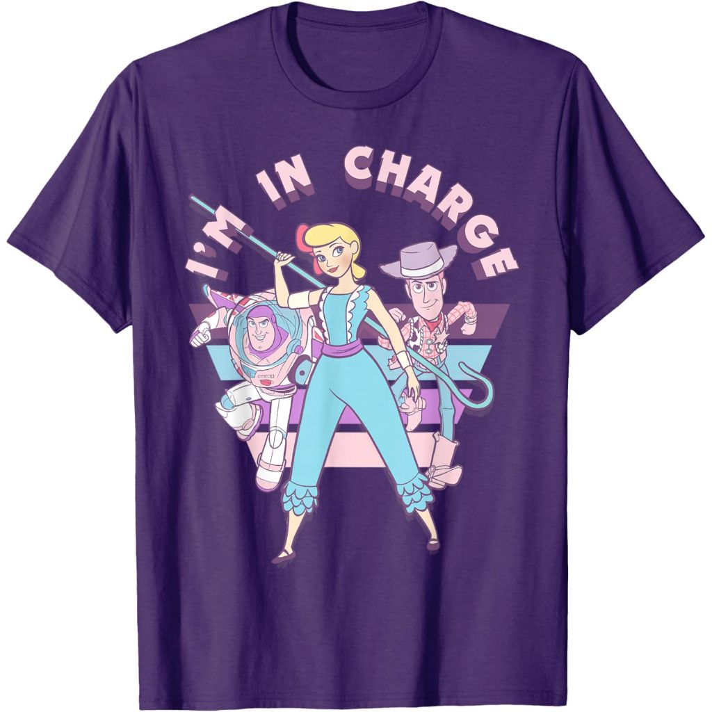 Kaos Disney Pixar Toy Story Little Bo Peep I'm In Charge T-Shirt – Baju Vintage 90s Retro Pria Wanit