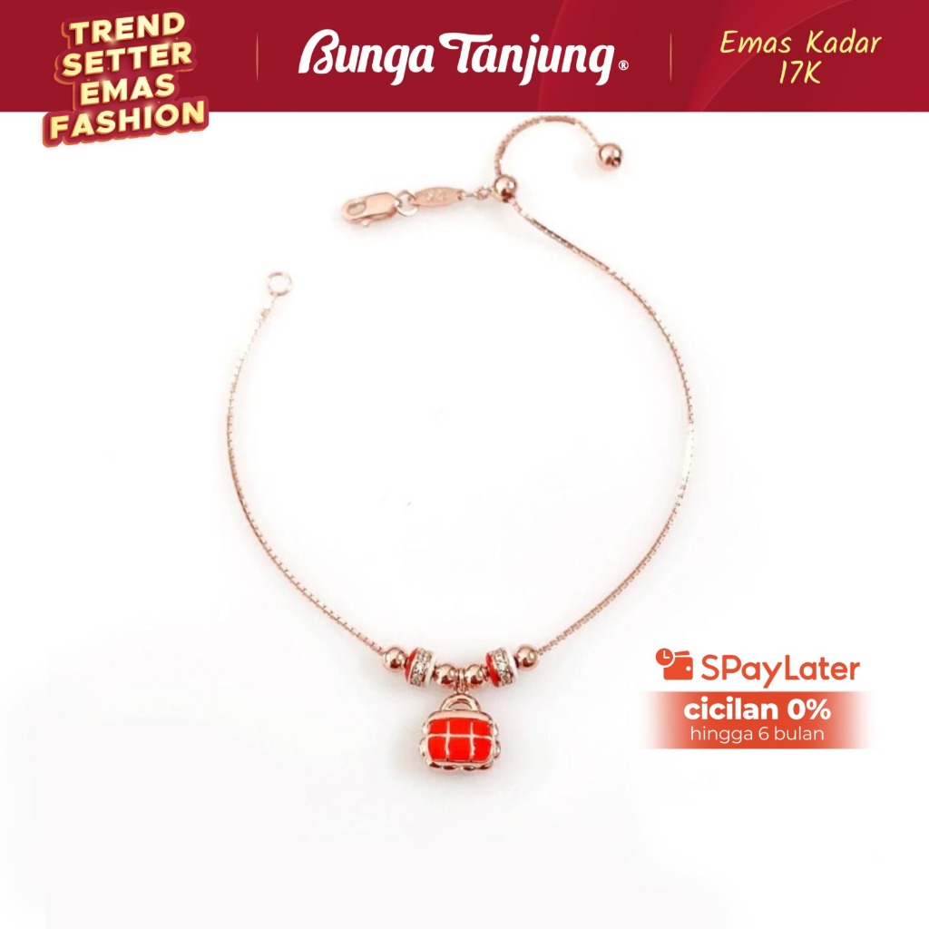 GELANG SERUT TAS WARNA - EMAS17K - BUNGA TANJUNG GOLD
