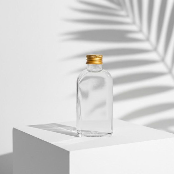 botol plastik PET gepeng 100 ml tutup ulir gold almunium botol air zam zam botol kemasan minuman