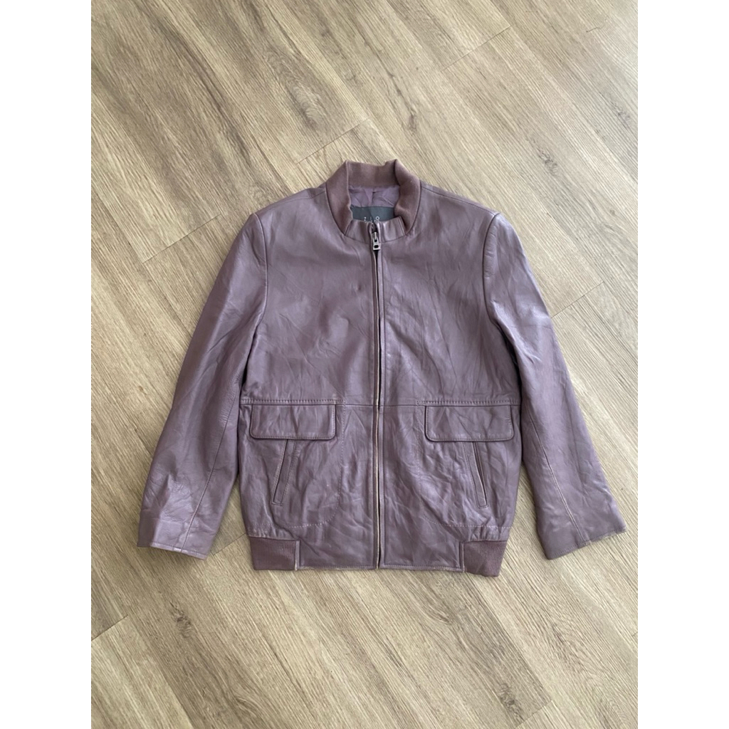 “ZIO SONG ZIO” LEATHER BOMBER JACKET | CASUAL | OUTER |
