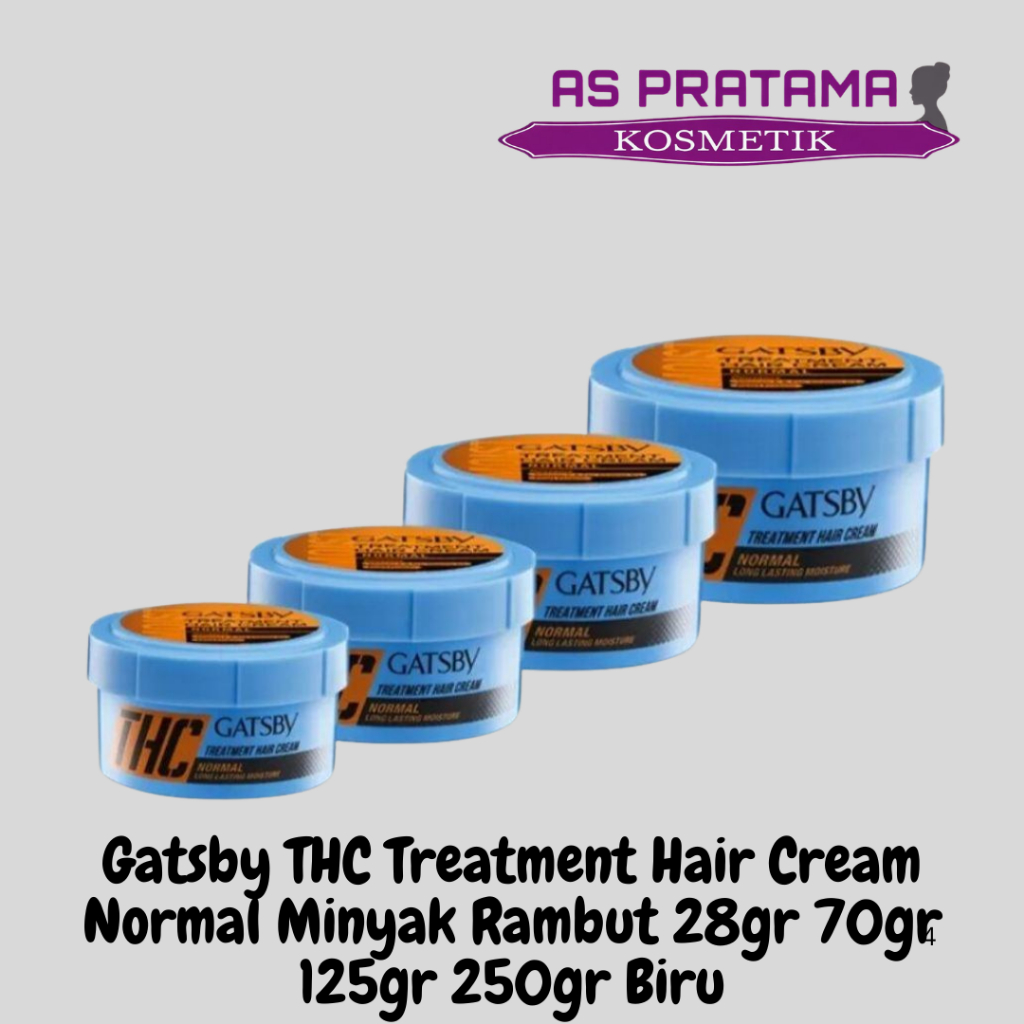 * As Pratama * Gatsby THC Treatment Hair Cream Normal Minyak Rambut 28gr 70gr 125gr 250gr Biru