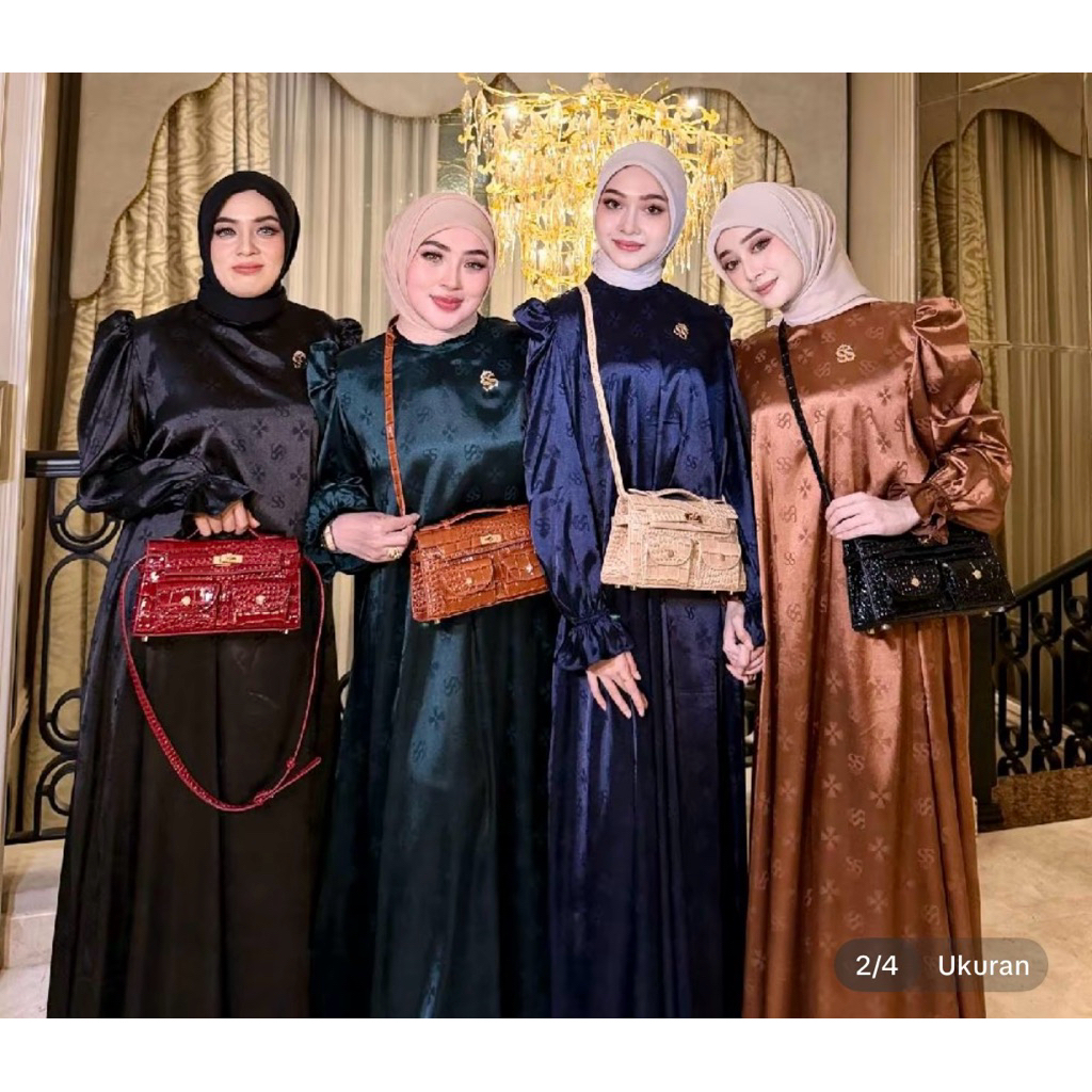 SALE AMBYAR SHELLASAUKIA ORi GAMIS EMBOSS Monogram  Viral ORI AMANAH Dress Outer BARU  hijab Gamis O