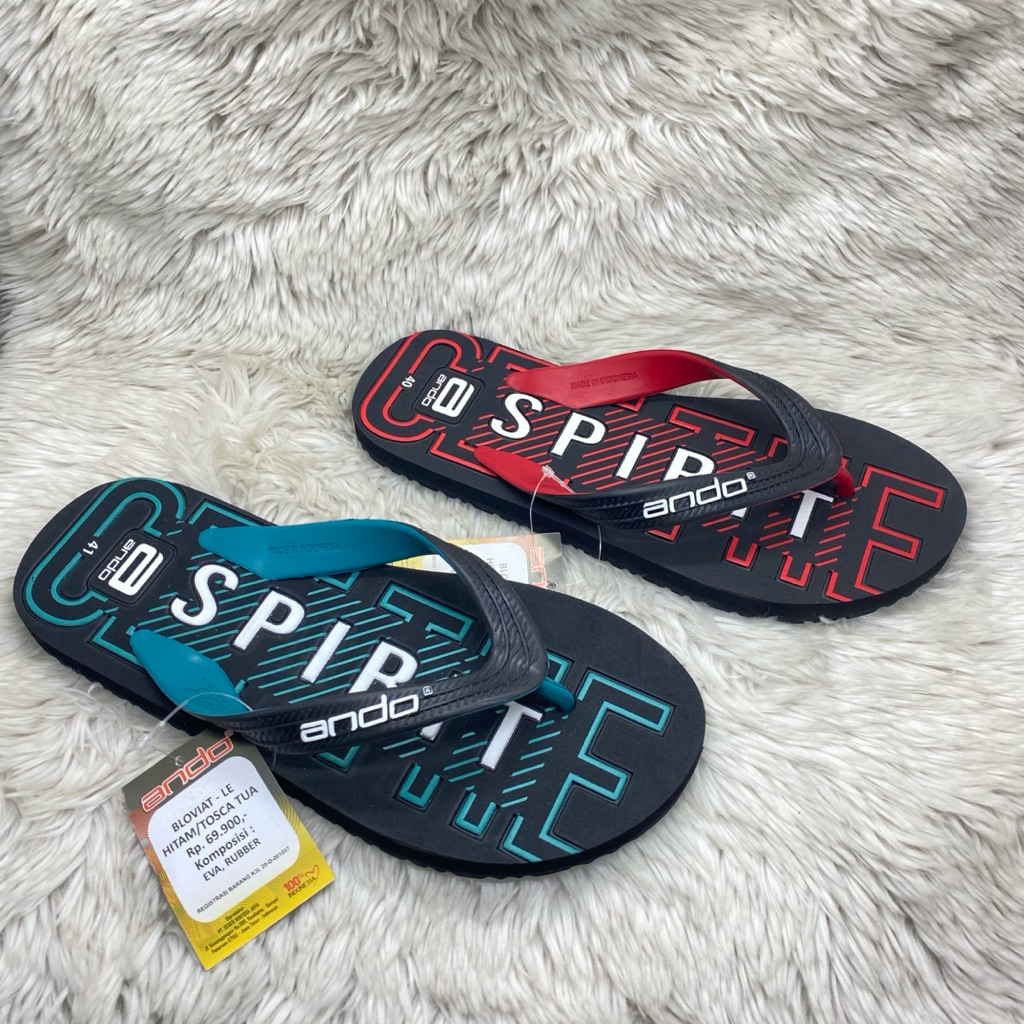 Sandal Ando Cinabar/Bloviat Corona (38~42) - Sandal jepit ando cowok - sandal ando pria - sendal and