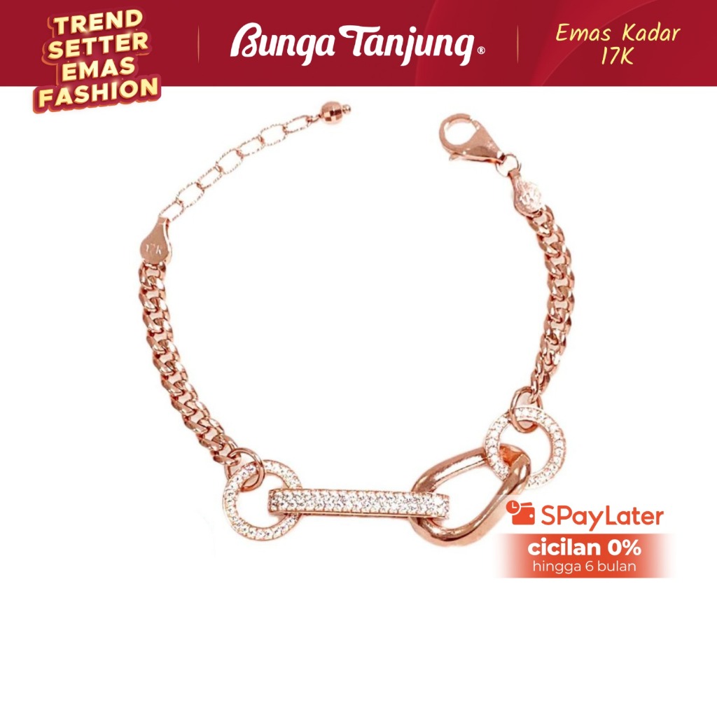 GELANG SISIK NAGA VARIASI F - EMAS 17K - BUNGA TANJUNG GOLD