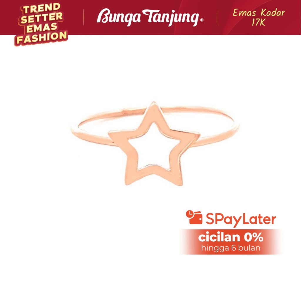 CINCIN SUPER RINGAN BINTANG - EMAS 17K - BUNGA TANJUNG GOLD