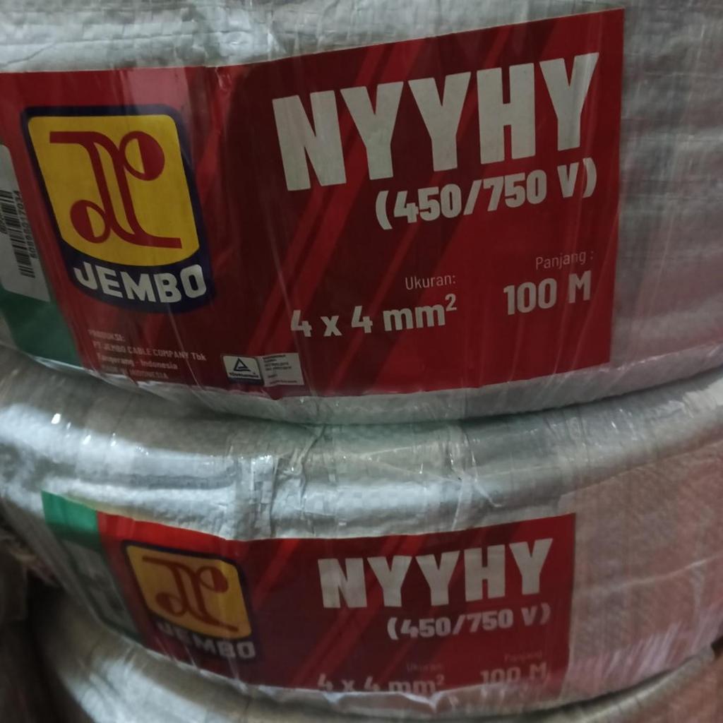 Kabel NYYHY 4x4 4x4mm JEMBO Roll 100 Meter Serabut - 100Meter