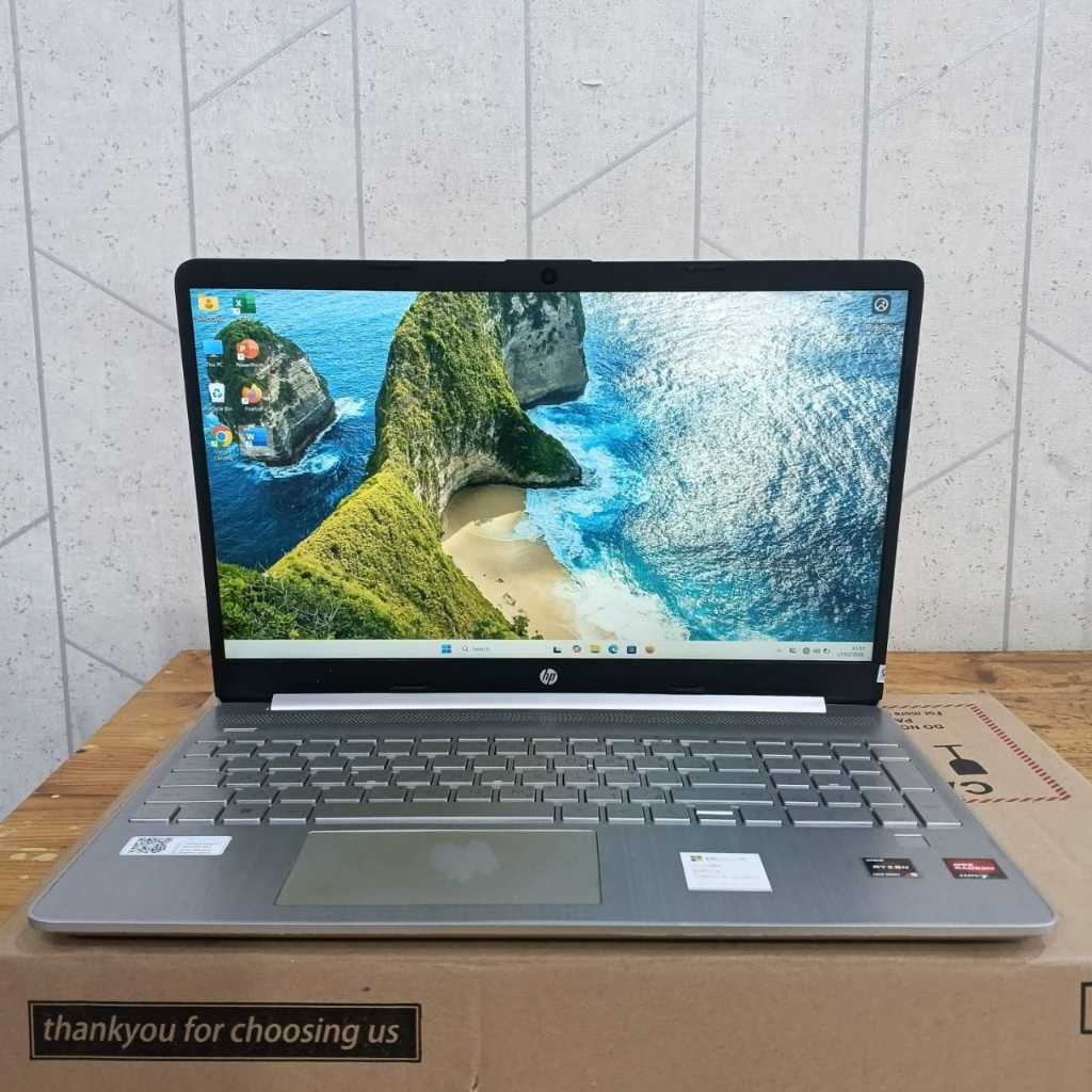 Hp laptop 15s - eq2166AU, AMD Ryzen 5 - 5500U, Ram 16/512 GB, #IPS, Lengkap, Silver