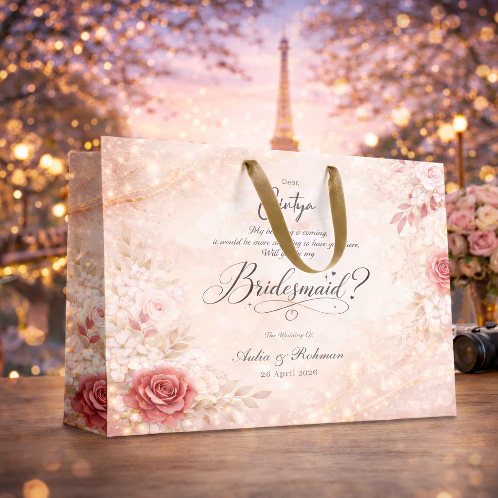 PAPERBAG BRIDESMAID  WEDDING/ TAS KADO BRIDESMAID / TAS HAMPERS BRIDESMAID