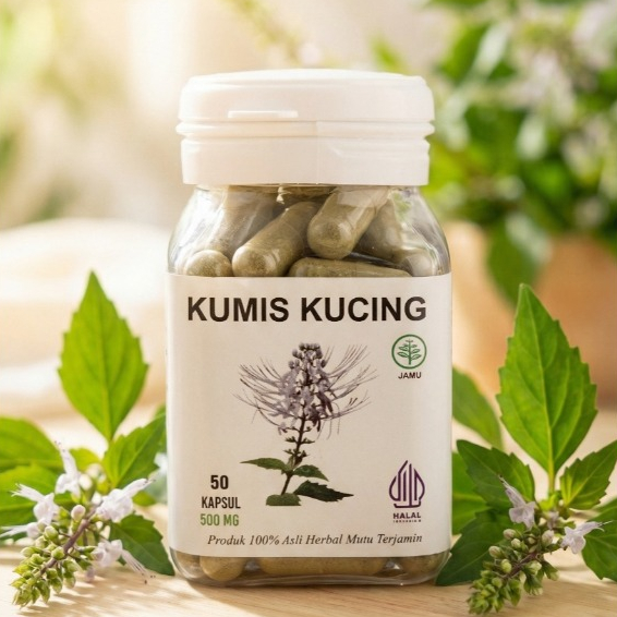 Kapsul Kumis Kucing 50 Kapsul Membantu Ginjal Asam Urat Herbal Tumbuhan Murni