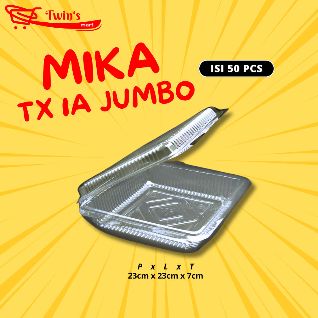 MIKA TX 1 JUMBO MIKA PLASTIK KUE BOLU // KOTAK MAKANAN RINGAN